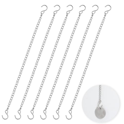 Image of 6 Pcs Stain Glass Window Hanging Chain, 20 Inch Hanging Chains with Hooks, Picture Chain, Outdoor Decorative Chains for Walls Gardens and Kitchens