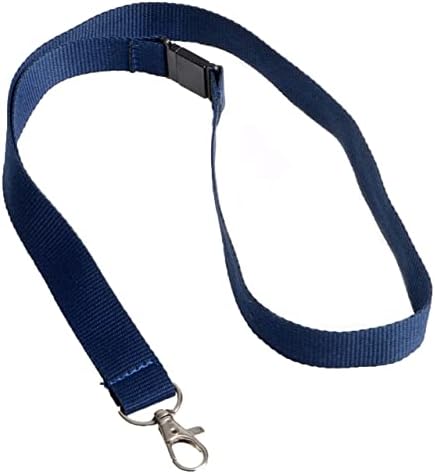 EUROPEL Textile Lanyard 20mm with Neck Strap and Metal Clip for ID Badge Holder, 10 Pack, 121277, Blue