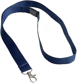 EUROPEL Textile Lanyard 20mm with Neck Strap and Metal Clip for ID Badge Holder, 10 Pack, 121277, Blue