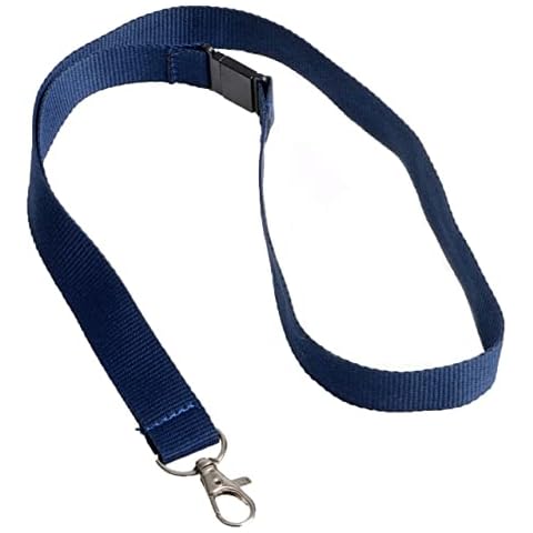EUROPEL Textile Lanyard 20mm with Neck Strap and Metal Clip for ID Badge Holder, 10 Pack, 121277, Blue Cover