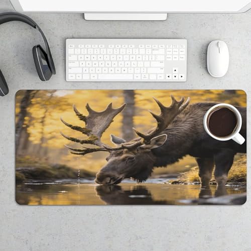 Rustic Woodland Deer Tapete Grande para Mouse de Goma Antideslizante miniatura 5
