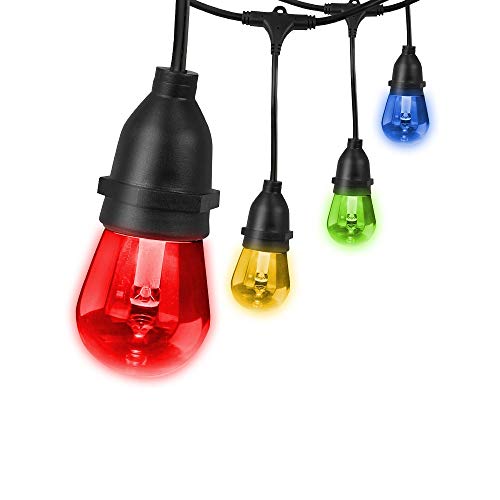 Feit Electric 24' 12pc. Light Color Changing Smart WiFi String Lights with Scheduling Features and Works with Alexa/Google Assistant, Heavy Duty and Weather Resistant - Clear Bulb - SL24-12/RGBW/AG