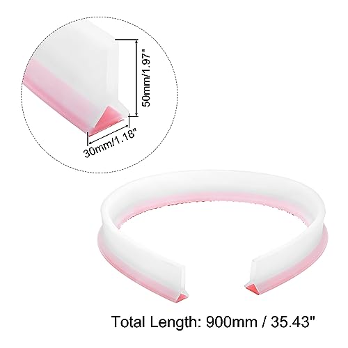Barrière d'eau de douche pliable uxcell 91,4 cm silicone transparent - 3