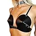 Women's Leather Bullet Cup Bra Body Harness Adjustable Brooch Buckle Punk Lingerie Bra Catwoman Costume(Black)