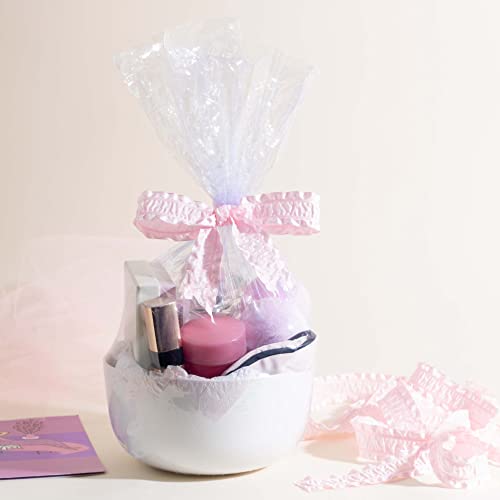 Purple Q Crafts Shrink Wrap Basket Bags For Gift Baskets Clear Cellophane Pvc Shrink Bags 12"X 18" (10 Pack) #TOP5