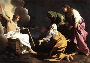Peinture à l'huile The Two Marys Bartolomeo Schedoni 16x20 pouces