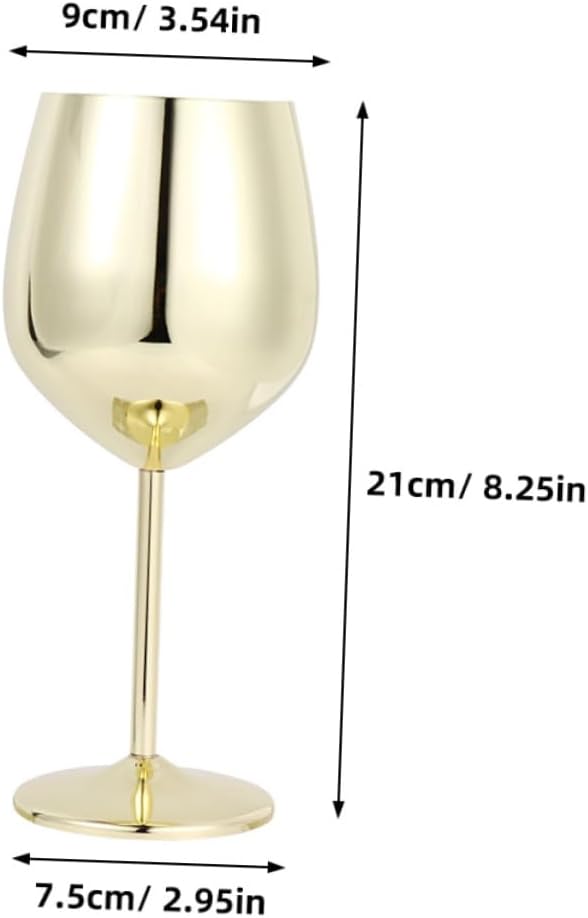 Ciieeo 2pcs Stainless Steel Wine Goblets Drinking Cups for Weddings Parties and Anniversaries Stylish High-footed Design for Cocktails Wine