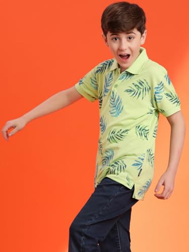 Image of Li'l Tomatoes Boys Cotton Pique Polo T-Shirt | Striped Half Sleeve Casual Summer Wear | Soft & Breathable | 9-16 Years
