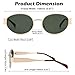 Melpomenia Retro Oval Sunglasses for Women Men - Fashion Sun Glasses - Rectangle Metal Frame Shades(Gold/Green)