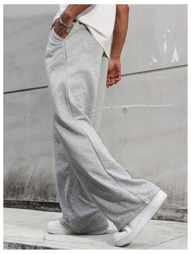 Men's Drawstring Waist Baggy Sweatpants Straight Leg Long Sports Track Pants with Pockets3