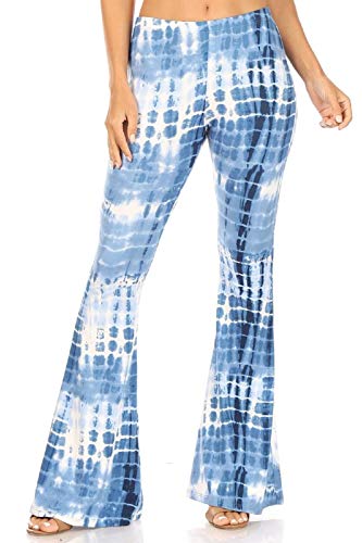 SWEETKIE Boho Flare Pants, Elastic Waist, Wide Leg Pants for Women, Solid & Printed, Stretchy and Soft2