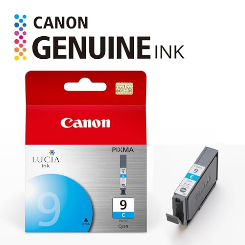 Image of Canon PGI-9 Genuine Cyan Ink Tank, Compatible with Pro9500, Pro9500 Mark II, MX7600, and IX7000 Printers