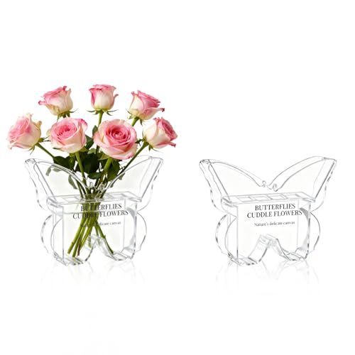 Vase papillon acrylique transparent haut de gamme pour table