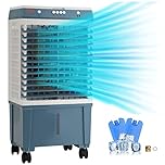 VEVOR Evaporative Cooler, 1400 CFM Air Cooler, 84° Oscillating Swamp Cooler,5 Gal Portable Air Cooler for 550 Sq.ft with 3 Speeds Adjustable Control, Indoor Outdoor Use, FCC Listed