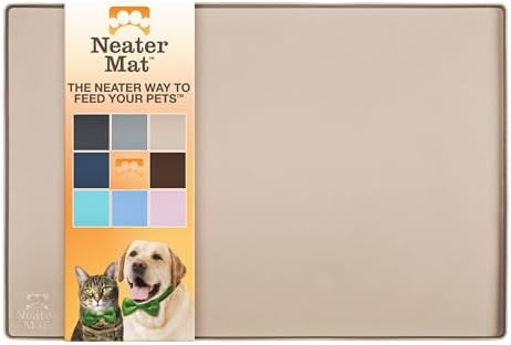 Neater Pet Brands Neater Mat Pet Mats for Food and Water, Cat & Dog Bowl Mat Waterproof Silicone, Feeding Tray, Dog Food Mats for Floors, Placemat w/Raised Edge for Under Bowls, 24