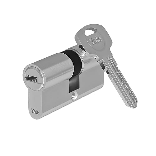 Yale Wkładka europrofilowa 1000 PLUS Seria 40/40 mm Nikiel satynowy Wkładka dwustronna, w zestawie 5 klucze zapewnia maksymalne bezpieczeństwo, doskonała do drzwi wejściowych i mieszkań