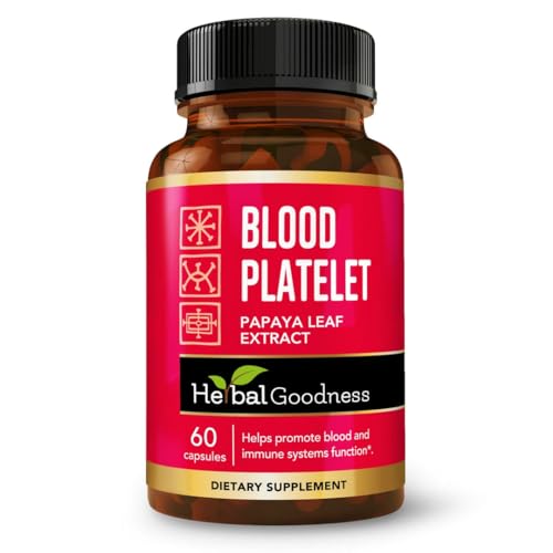 Herbal Goodness Papaya Leaf Extract Capsules - Bone Marrow & Blood Platelets Supplement | 600mg High Potency with Digestive Enzymes for Digestion Immunity & Gut Health | Non-GMO Vegan - 60 Count