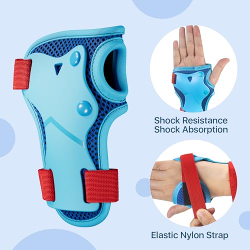 Image of CKE Toddler Knee Pads and Elbow Pads with Wrist Guards for Kids, Size M | 3-in-1 knee pads for kids with wrist guards. Kids knee pads and elbow pads for skating, cycling, rollerblading and scooters