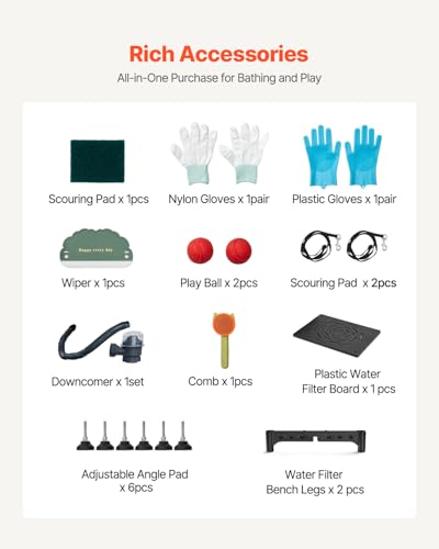 VEVOR Hundewaschstation aus Edelstahl, 961x620x1220 mm, Tierpflegewanne mit Ablagetreppe, Wasserhahn, Duschkopf & Seifenhalter, Hundebadewanne für große, mittelgroße & kleine Haustiere (Linke Tür)