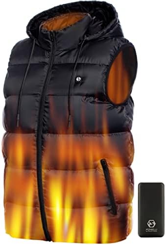 Foxelli Men's Heated Vest - Lightweight USB Rechargeable Heated Vest for Men with Battery Included Black
