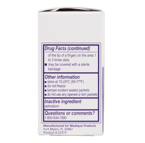 Medi-First First Aid Antibiotic 0.5 Gram Individual Packet Ointment 400 IU - 5 mg - 5,000 IU/Gram Strength, 25 Ct