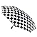 Black White Racing Checkered Flag 3 Folds Travel Umbrella Anti-UV Windproof Umbrellas Fashionable Auto Open Umbrella