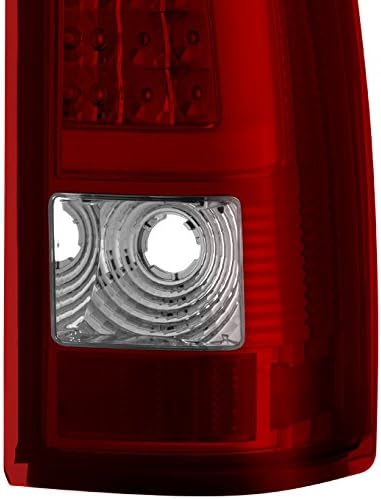 AKKON - For 1999-2002 Chevy Silverado 1999-2006 GMC Sierra LED Tube Red Clear Tail Lights + 3rd Brake Light Set