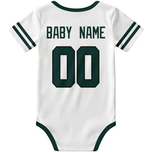 Image of KREDE Baby Clothes Custom Name Bodysuit for Baby Boy Gifts | Short Sleeves Bodysuit with Custom Number Name