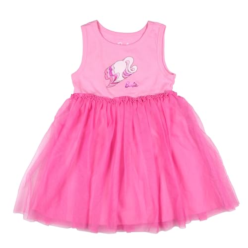 Barbie Toddler Girls' Repeating Logo Design Tank Top Tulle Tutu Dress