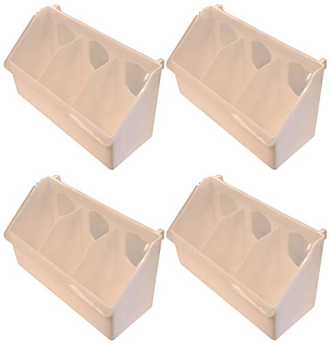 Rite Farm Products 4 Pack of 3 Hole Plastic Quail Pigeon Dove Bird Outside of CAGE Mount FEEDERS