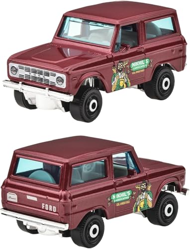 Image of Matchbox 1:64 Scale 1970 Ford Bronco Nikhil's Landscping for 3 Years & Above 01 /05 (Red)