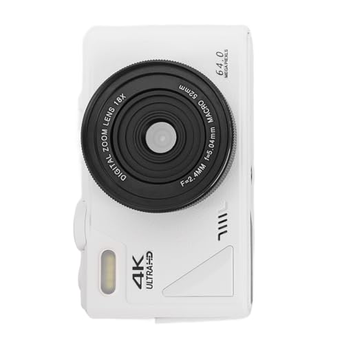 UHD 4K 64MP Digital Camera, Vlog Video Camera with 3 Flip Screen, Autofocus, Anti-shake, 18x Zoom Digital Point and Shoot Camera, Compact Camera for Selfie on Travel (BLACK