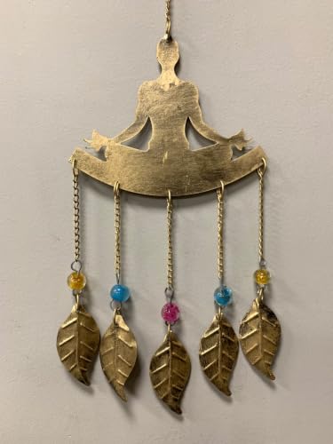 Image of DULI Metal Windchime Wall Hanging, Feng Shui, Wall Art, Wall Decor, PositiveVibes, Rustic Wall Hangings, Wall Art, Diwali Decor, Home Decor, Positive Vibes (Metal-BuddhaLeafHnaging)