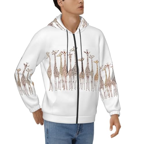 Sweat à capuche homme pull doux imprimé girafe pour voyage et quotidien