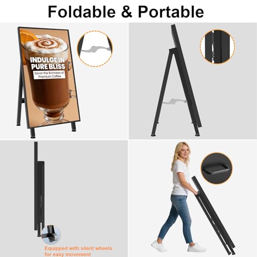 Image of 32 inch Digital Signage Display, 700nits Portable Digital Signage, LCD Advertising Display, Plug&Play, CMS, 24 /7 Operation, Split Screen, HDMI /USB /WiFi /Android with Auto Media Player for Restaurant