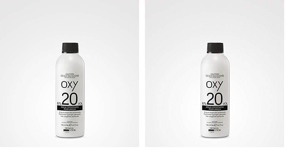 Design Look Agua Oxigenada 20 Vol 150 mL - Emulsión oxidante Blanco (Paquete de 2)
