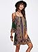 Milumia Women's Vintage Print Kimono Sleeve Geometric Tunic Boho Dress Dark Green Medium