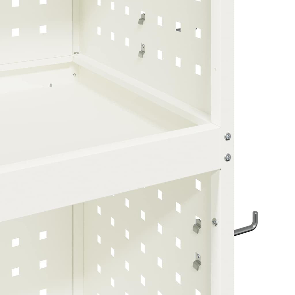 vidaXL Wózek narzędziowy Biały 65 x 35 x 111 cm Stal zimnogięta