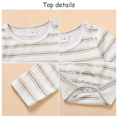 Image of CARETOO Baby Boy Clothes Suit Infant Gentleman Boy Outfits Dress Shirt /Bowtie /Suspender Pants Set 0-18 Months