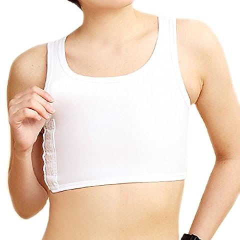 BaronHong Mesh Breathable Clasps opaska na klatkę piersiową do Tomboy Trans Lesbian, biały, M
