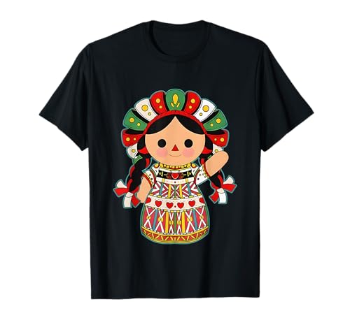 Cute Mexican Fiesta Doll Traditional Cultural for Men Women T-Shirt