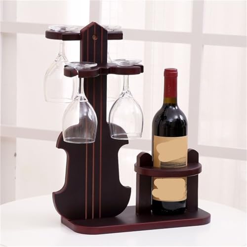 Soporte para botellas con diseño de violín y porta copas miniatura 5