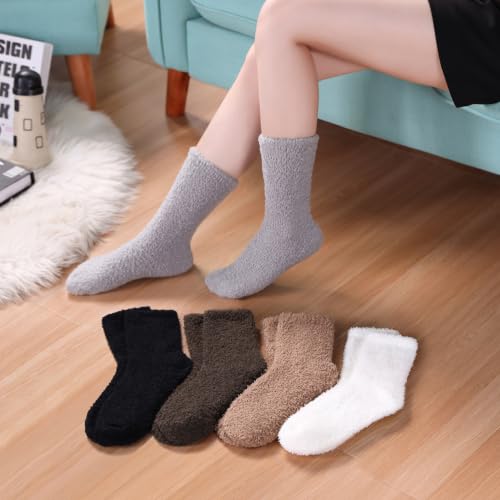 Image of MQELONG Womens Super Soft Fuzzy Cozy Home Sleeping Socks Microfiber Winter Warm Slipper Socks