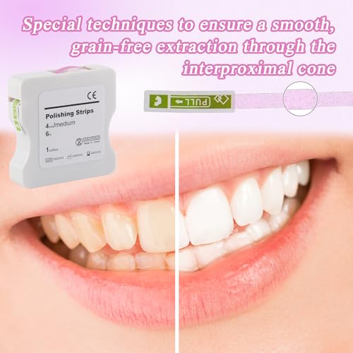 Zahn Schleifpapier,Tragbar Zahnschleifpapier 4mm Breite 6m/Rollen/Box Polierstreifen Zahnzwischenräume Zahnschleifpapier Interdental Schleifwerkzeuge zum Polieren von Zähnen (Rosa)