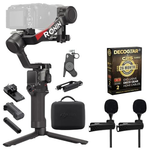 Image of DJI CP.RN.00000344.01 RS 4 Combo 3-Axis Gimbal Stabilizer with Enhanced Vertical Shooting Bundle with 2X Clip-On Mini Lapel Mic and Deco Gear CPS Exclusive 26 Month Protection Pack (BEACH-CPS-261000)