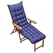 Warmiehomy Cojín grueso para tumbona de jardín, sillón reclinable de jardín, cojín doble antideslizante, para exteriores, jardín, patio, playa, (sin sillas), azul oscuro, 160 x 50 x 8 cm