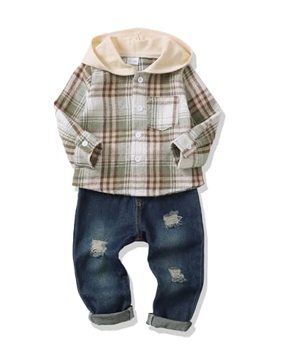 Image of XUANHAO Toddler Boy Clothes Infant Baby Boy Outfits 12 18 24 Months 2T 3T 4T 5T Hoodie Jeans Pants Set Fall Winter Clothing