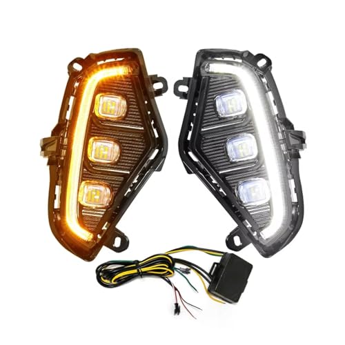 SPUFKGE Luces Antiniebla Para Toyota Para RAV4 2019-2021: Luces Diurnas LED DRL Antiniebla Intermitentes
