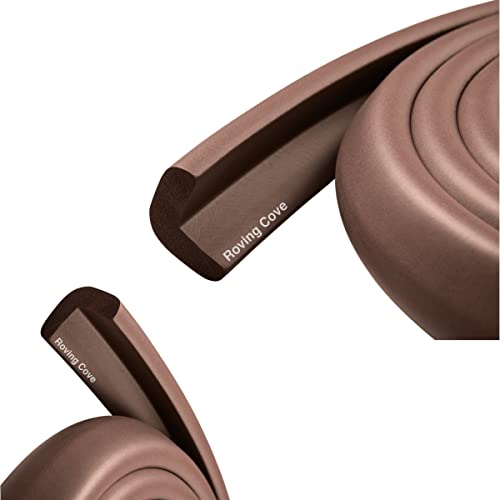 Image of Roving Cove HeftyFit Edge Protector for Baby Proofing (9ft Large Edge Only), Heavy-Duty Soft Rubber Foam Furniture Edge Bumper Guards, Desk Edge Cushion, Wall Corner Covers, 3M Adhesive, Coffee Brown