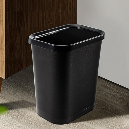 Image of PRETYZOOM Small Plastic Trash can - 2 Gallon Trash can, Space-Efficient Slim Garbage Bin, Matte Black, for Office, Bedroom, Kitchen, Bathroom